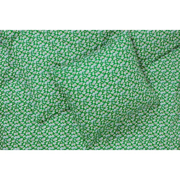 Zaļa vienvietīga gultas veļa no kokvilnas satīna 140x200 cm Pleasantly – JUNA-image-1