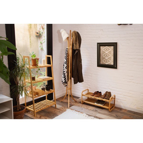Bambusa mēteļu statīvs Compactor Coat & Hat Bamboo-image-1