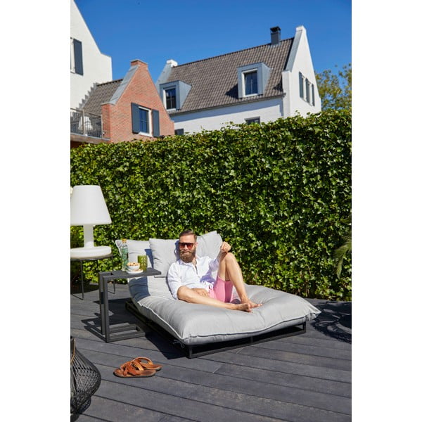 Gaiši pelēks metāla/polsterēts dārza zvilnis Emma – Hartman-image-4