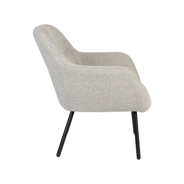 Balts atpūtas krēsls no buklē auduma Dude – White Label-image-3