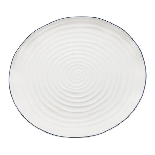 Balts porcelāna šķīvis Kare Design Swirl, Ø 31 cm