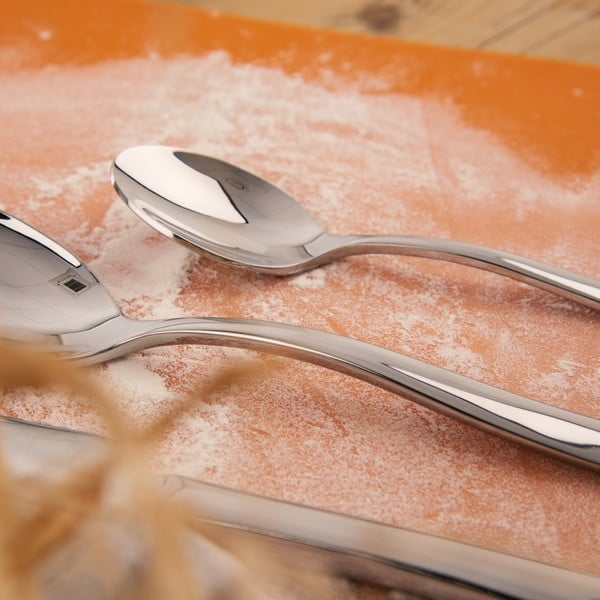 Sudraba krāsas nerūsējošā tērauda galda piederumi (24 gab.) Shape – Orion-image-1