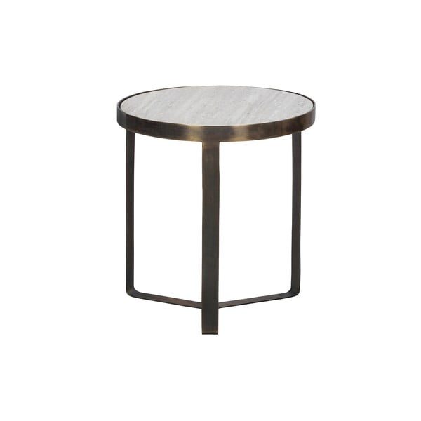 Apaļš sānu galdiņš ar marmora imitācijas galda virsmu 38x38 cm Winne – BePureHome