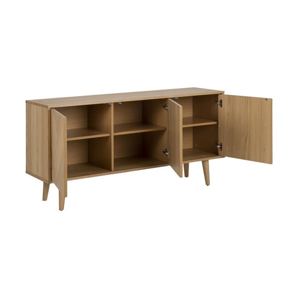 Dabīga toņa zema kumode ar ozolkoka imitāciju 150x75 cm Nagano – Actona-image-3