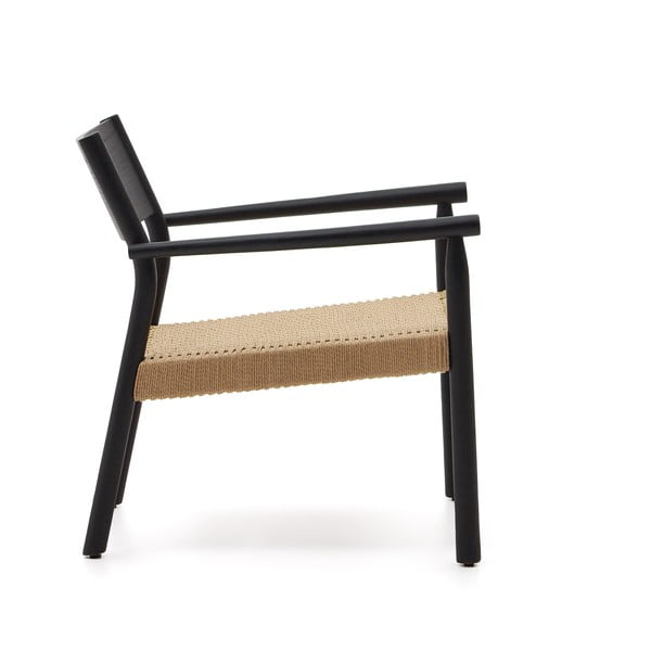 Melns austs atpūtas krēsls Yalia – Kave Home-image-3