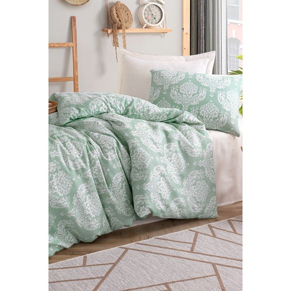 Zaļa vienguļamā gultas veļa 140x200 cm Post – Mijolnir-image-1