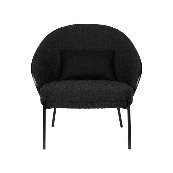 Melns atpūtas krēsls no buklē auduma Rodin – Dutchbone-image-2