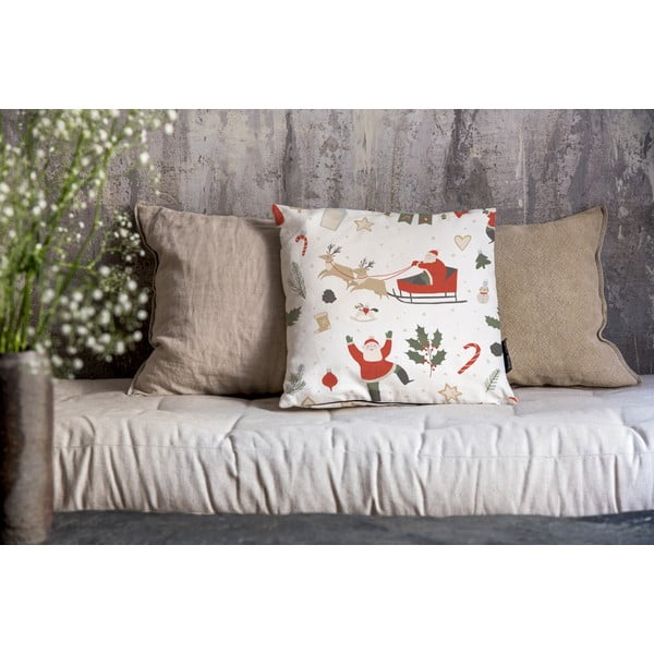Spilvendrāna ar Ziemassvētku motīvu 45x45 cm Happy Santa – Butter Kings-image-1