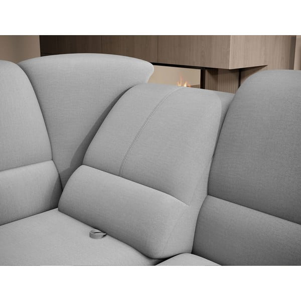 Pelēks samta salokāms/ar uzglabāšanas vietu stūra dīvāns (ar kreiso stūri/L veida) Siber – ELTAP-image-1