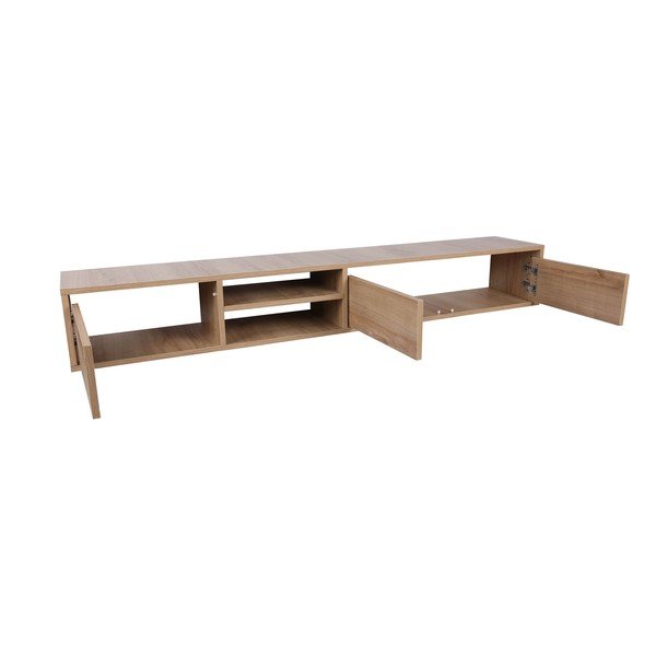 Dabīga toņa TV galdiņš ar ozolkoka imitāciju 180x30x25 cm Rust – Kalune Design-image-3