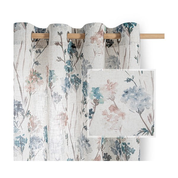 Gaiši zils/krēmkrāsas aizkars 135x250 cm Flosi – Restilo