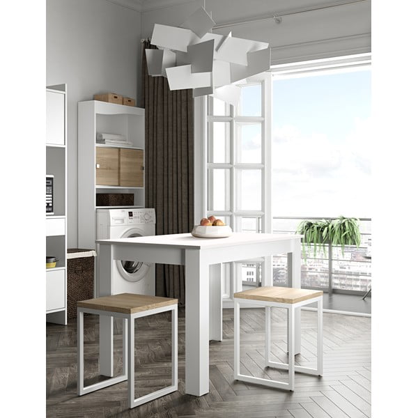 Balts ēdamgalds 110x70 cm Nice - TemaHome -image-1