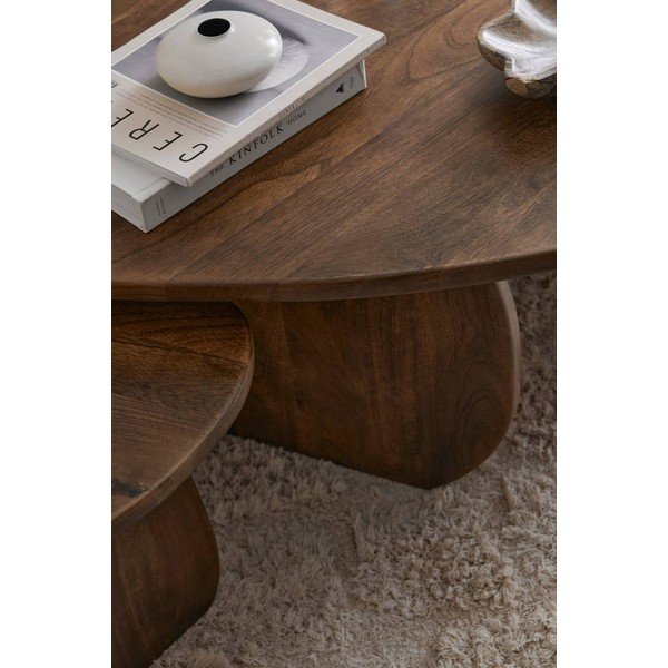 Tumši brūns mango masīvkoka žurnālgaldiņš Mushroom – Ellos Home-image-2