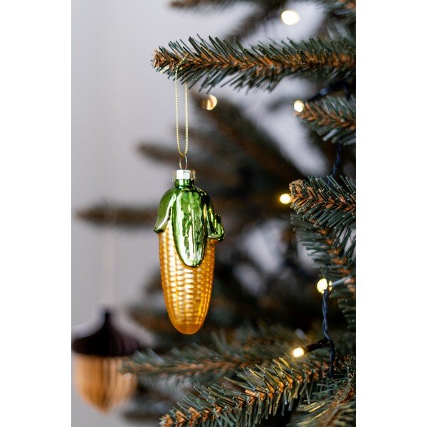 Stikla Ziemassvētku eglītes rotājums Corn – Sass & Belle-image-1