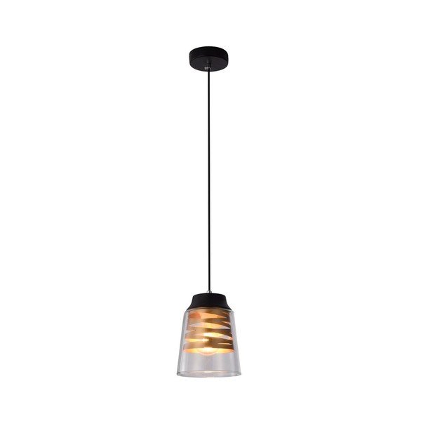 Melna piekaramā lampa ar stikla abažūru Fresno – Candellux Lighting-image-2