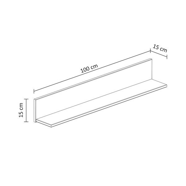 Balts priedes masīvkoka sienas plaukts 100 cm Teramo – Støraa-image-4