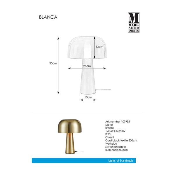 Galda lampa vara krāsā Markslöjd Blanca-image-2