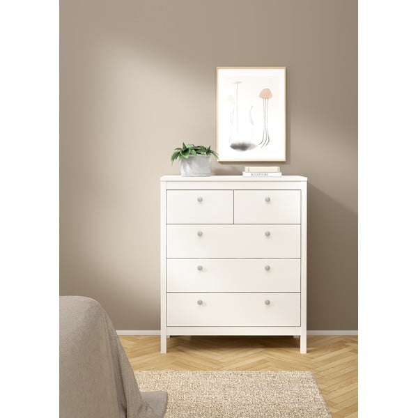 Balta augsta kumode 82x99 cm Madrid – Tvilum-image-1