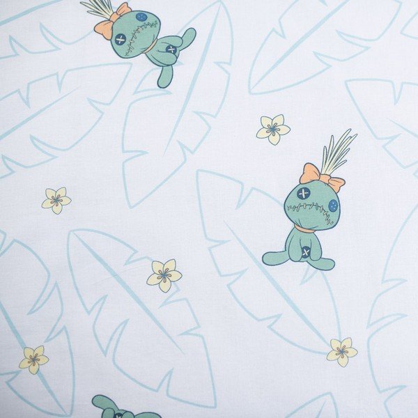 Gaiši zila kokvilnas bērnu gultas veļa bērnu gultiņai 100x135 cm Lilo & Stitch "Tropical Hugs" – Jerry Fabrics-image-4