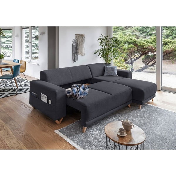 Antracīta pelēks salokāms/ar uzglabāšanas vietu stūra dīvāns Classy Sophie – Miuform-image-4