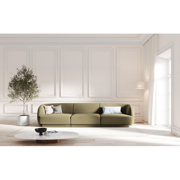 Zaļš samta dīvāns 259 cm Miley  – Micadoni Home-image-4