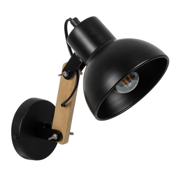 Melna/dabīga toņa sienas lampa – Ixia-image-1