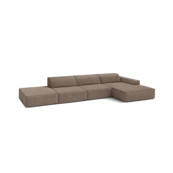 Bēšs modulārais stūra dīvāns (ar labo stūri/ar zvilni) Jodie – Micadoni -image-1