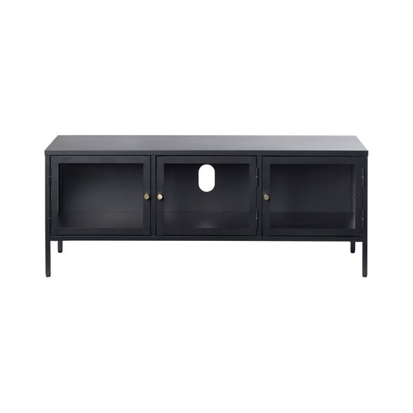Melns metāla TV galds 132x52 cm Carmel – Unique Furniture