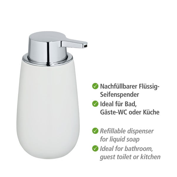 Balts keramikas ziepju dozators Wenko Badi-image-2