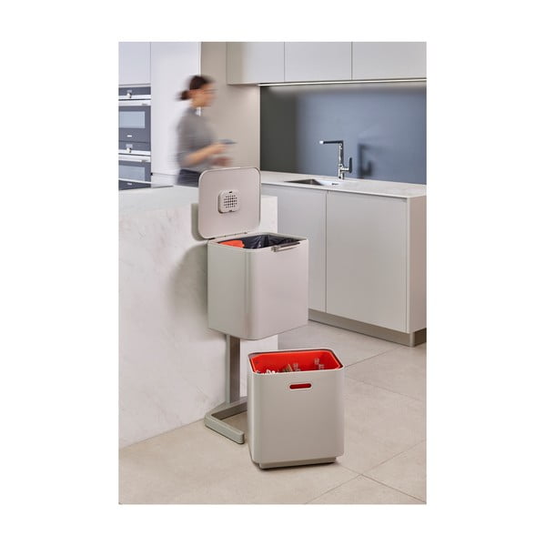 Bēša atkritumu šķirošanas tērauda atkritumu tvertne 60 l Totem Max – Joseph Joseph-image-1