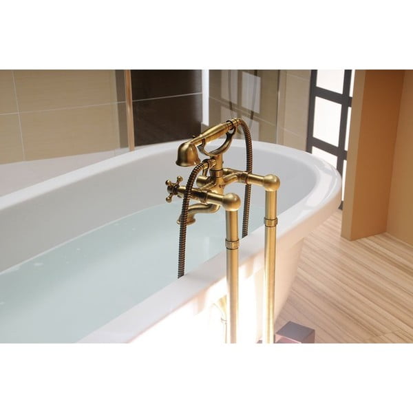 Bronzas krāsas sienas jaucējkrāns vannai (ar 2 izvadiem) Antea – Sapho-image-1