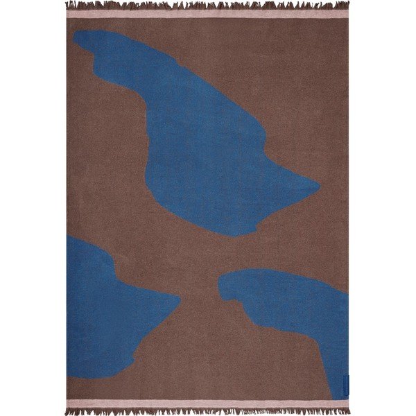 Bordo/zils atpūtas pleds no pārstrādātas kokvilnas 130x175 cm Studio – Mette Ditmer Denmark