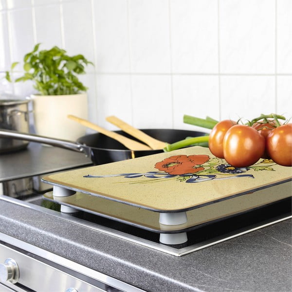 Aizsargplāksnes plītij no rūdīta stikla (2 gab.) 52x30 cm Corn-Flowers – Maximex-image-1