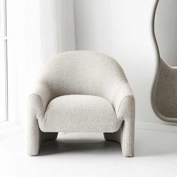 Krēmkrāsas atpūtas krēsls no šenila auduma Zahara – House Nordic-image-2