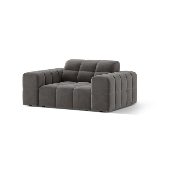 Pelēks samta atpūtas krēsls Chicago – Cosmopolitan Design-image-1