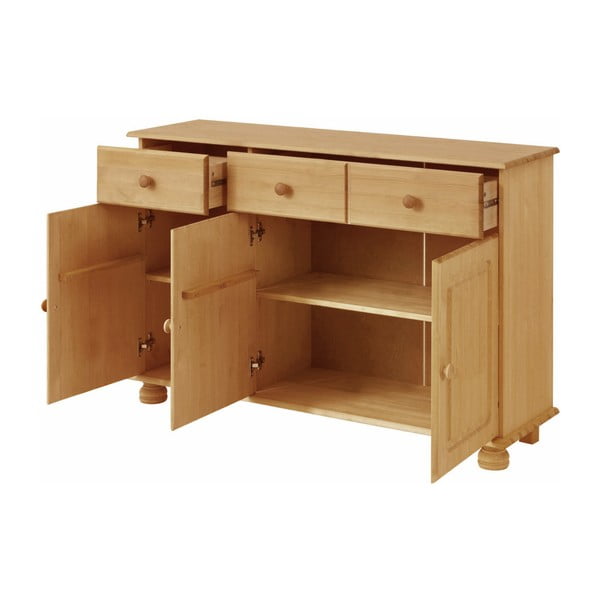 Dabīga toņa priedes masīvkoka zema kumode 116x76 cm Ella – Støraa-image-2