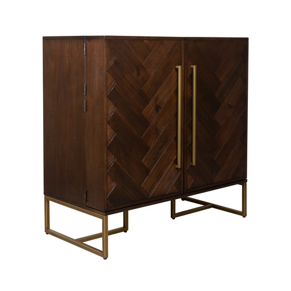 Vīna skapis ar eksotiska koka imitāciju 24 pudelēm, 100x100 cm Class – Dutchbone-image-2