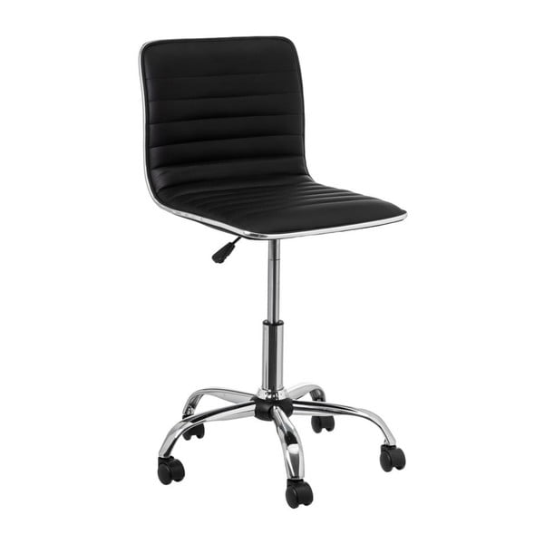 Melns mākslīgās ādas biroja krēsls – Casa Selección