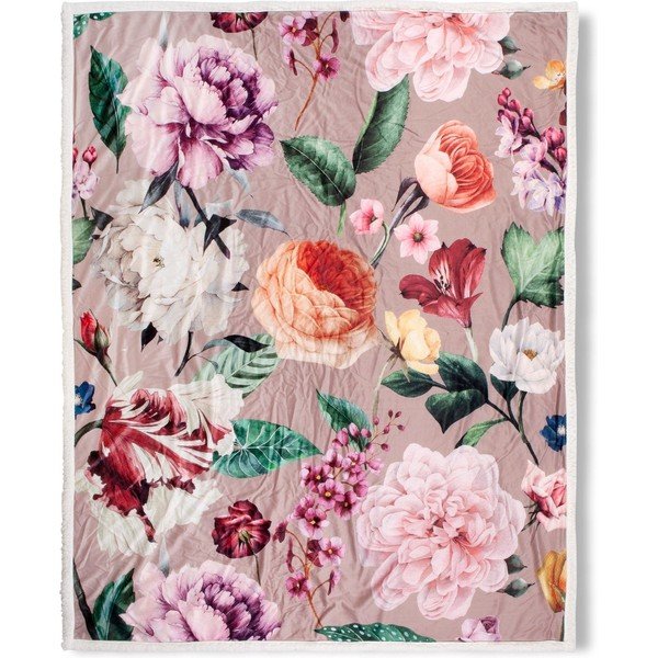 Bēša divpusēja sega Descanso Fiori, 130 x 160 cm-image-2