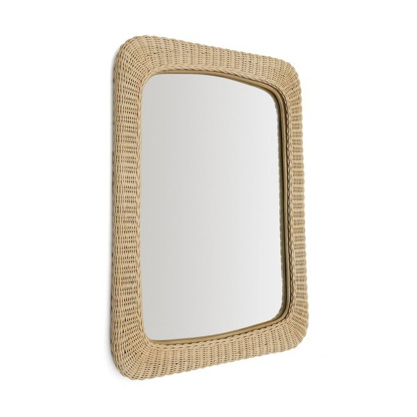 Sienas spogulis ar rotangpalmas rāmi 58x79 cm Zilna – Kave Home