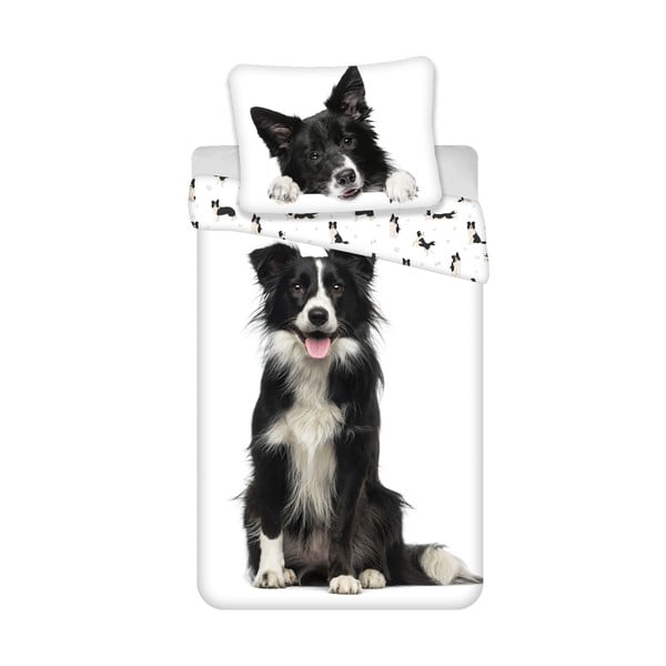 Vienguļamā kokvilnas bērnu gultas veļa 140x200 cm Border Collie – Jerry Fabrics