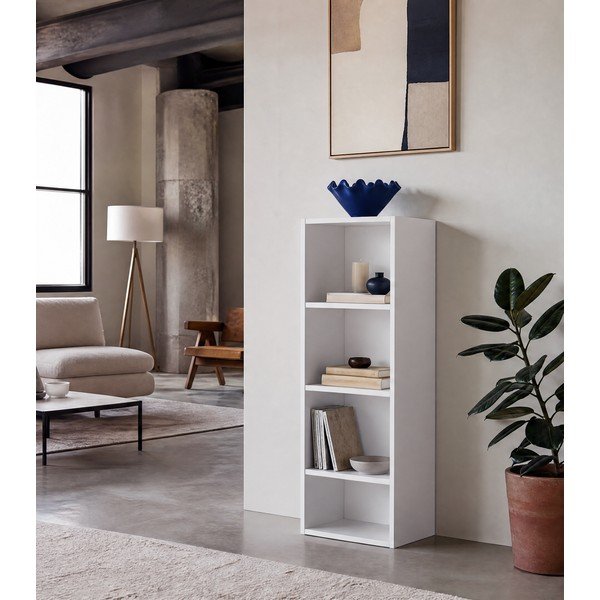 Balts grāmatplaukts 30x106x24 cm Cube – Casa Selección-image-3