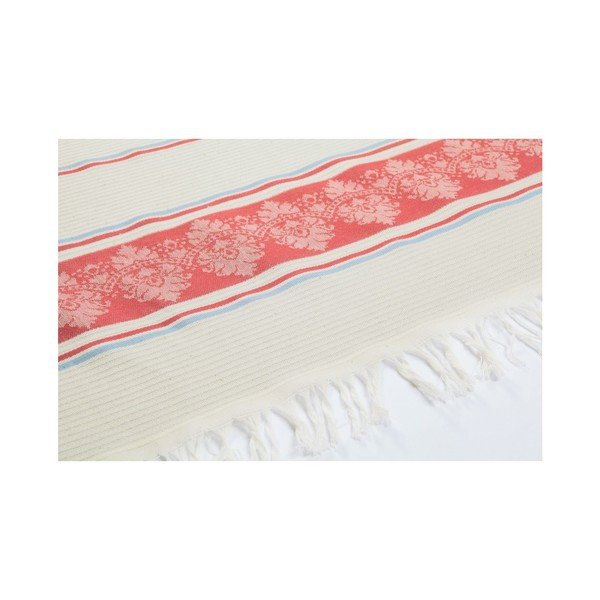 Sarkans un bēšs hamama dvielis Deco Bianca Loincloth Hatice Pink, 80 x 170 cm-image-3