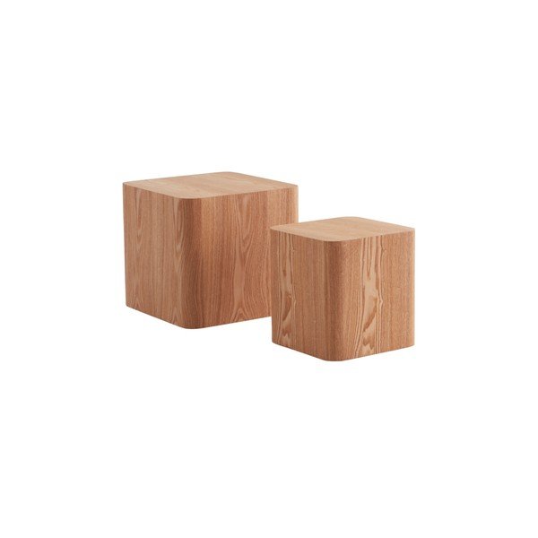 Sānu galdiņi (2 gab.) ar oškoka imitāciju 40x40 cm Cubo – Jotex