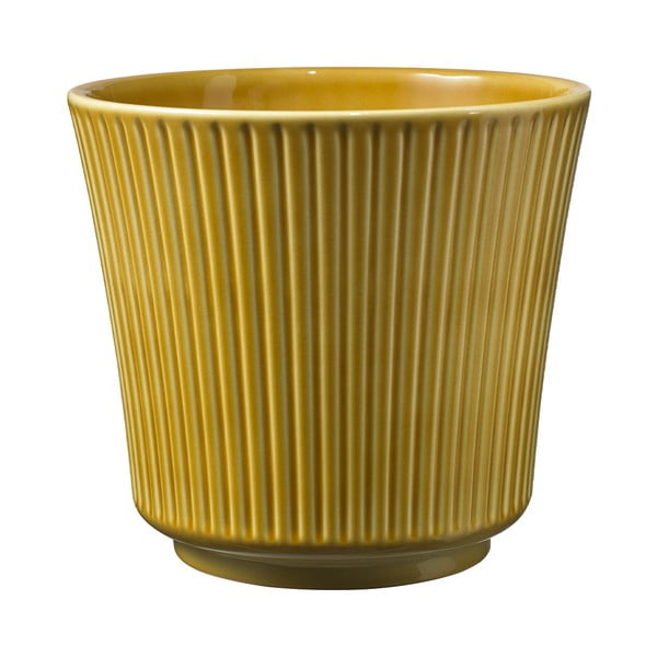 Dzeltens keramikas puķu pods Big Pots Gloss, ø 16 cm