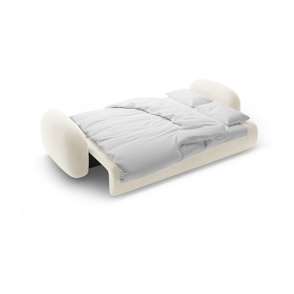 Krēmkrāsas samta salokāms/ar uzglabāšanas vietu dīvāns 262 cm Tonale – Cosmopolitan Design-image-4