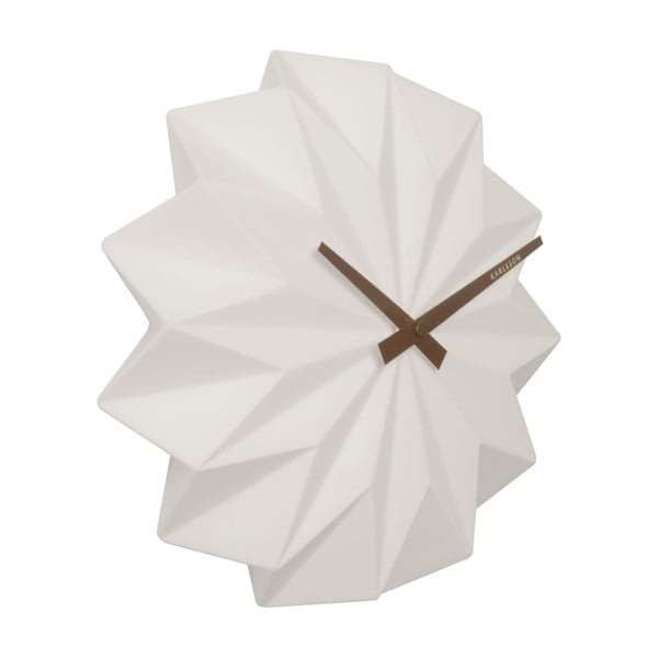 Balts sienas pulkstenis Karlsson Origami Ceramic-image-1