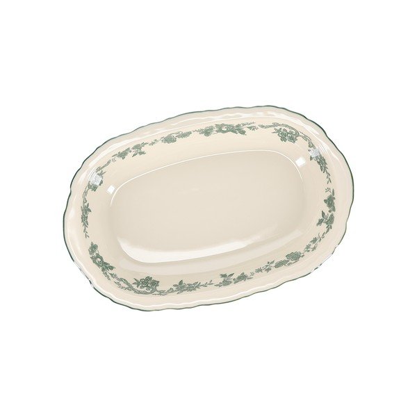 Zaļš/ziloņkaula krāsas servēšanas porcelāna šķīvis Cyril – S|P Collection-image-3