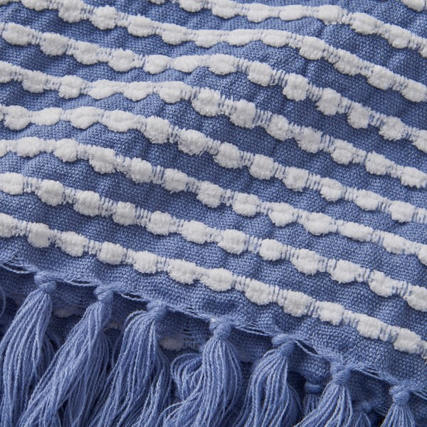 Zils pleds 125x150 cm Stab Stitch – Catherine Lansfield-image-2
