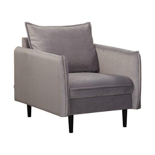 Pelēks samta atpūtas krēsls Juli – Ropez